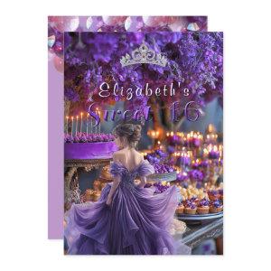 Sweet Sixteen Purple Dress Flowers Cake