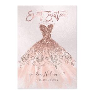 Sweet Sixteen, Sparkle Gown, Faux Rose Gold cards