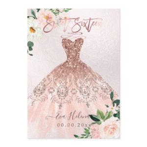 Sweet Sixteen, Sparkle Gown, Faux Rose Gold cards