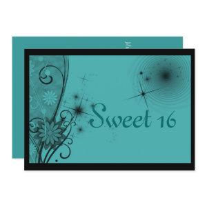Sweet Sixteen Turquoise and Black