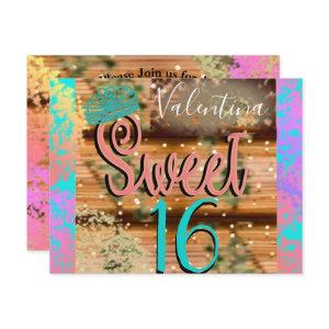 Sweet Sixteen Vintage Boho Turquoise Gold Rustic
