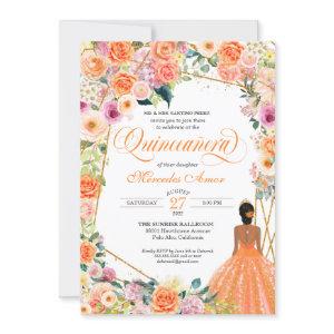 Tangerine Orange Peach Blush Roses Quinceanera