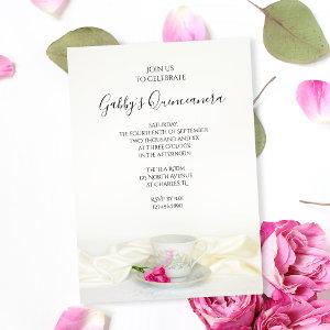 Tea Cup and Pink Roses Quinceanera Party