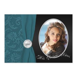 Teal and Black Photo Quinceanera