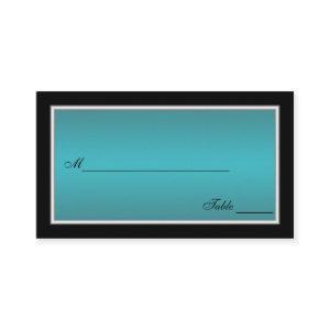 Teal, Black, and Silver Placecards