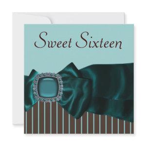 Teal Blue Brown Sweet 16 Party
