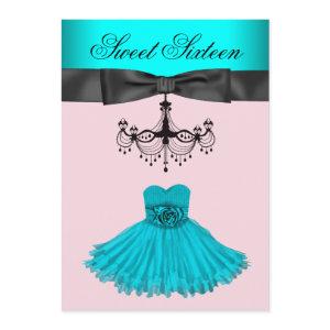 Teal Blue Chandelier Sweet Sixteen Birthday Party