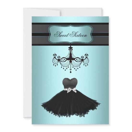 Teal Blue Chandelier Sweet Sixteen Birthday Party