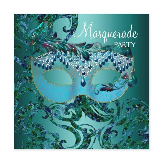 Teal Blue Masquerade Party