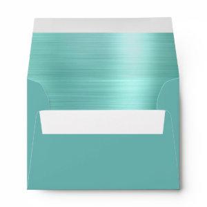 Teal Blue Metallic Wedding Sweet 16 Envelope