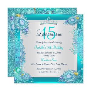 Teal Blue Ocean Quinceanera 15th Birthday Photo