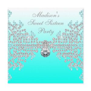 Teal Blue Ombre Sweet 16 Party