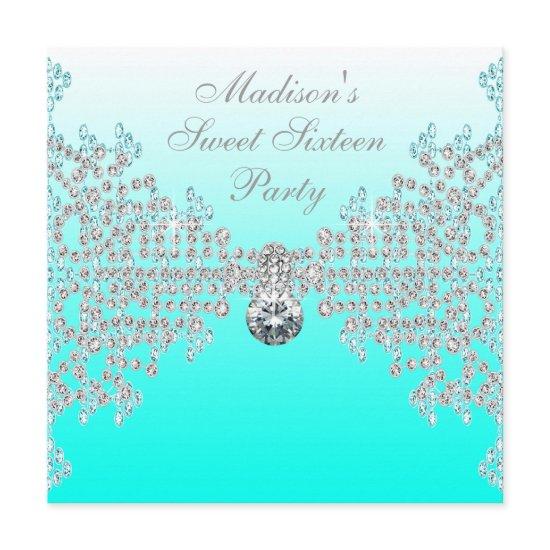 Teal Blue Ombre Sweet 16 Party