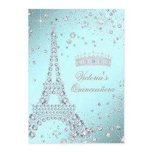 Teal Blue Paris Tiara Quinceanera