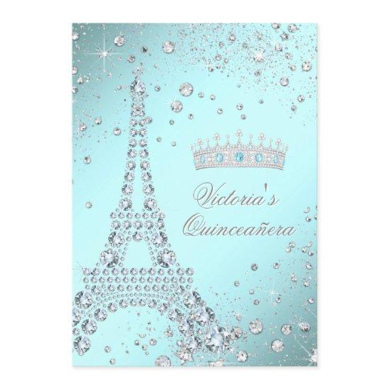 Teal Blue Paris Tiara Quinceanera