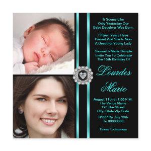 Teal Blue Photo Quinceanera