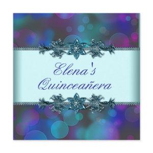 Teal Blue Purple Bubbles Quinceanera