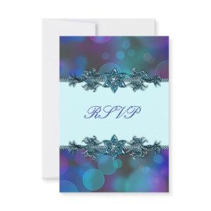 Teal Blue Purple Bubbles Quinceanera RSVP