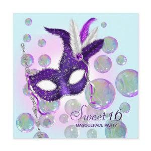 Teal Blue Purple Bubbles Sweet Sixteen Masquerade