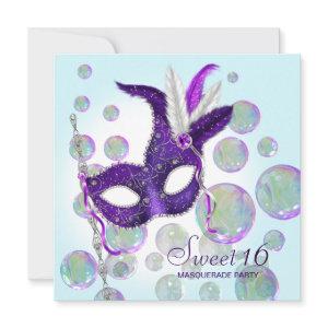 Teal Blue Purple Bubbles Sweet Sixteen Masquerade