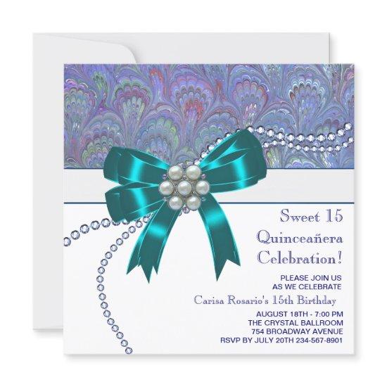Teal Blue Purple Quinceanera