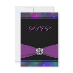 Teal Blue Purple Quinceanera RSVP