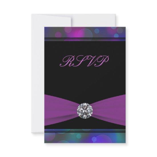 Teal Blue Purple Quinceanera RSVP