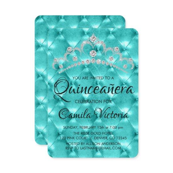 Teal Blue Quinceañera Celebration 15th Birthday