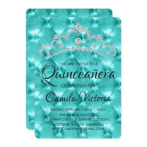 Teal Blue Quinceañera Celebration 15th Birthday