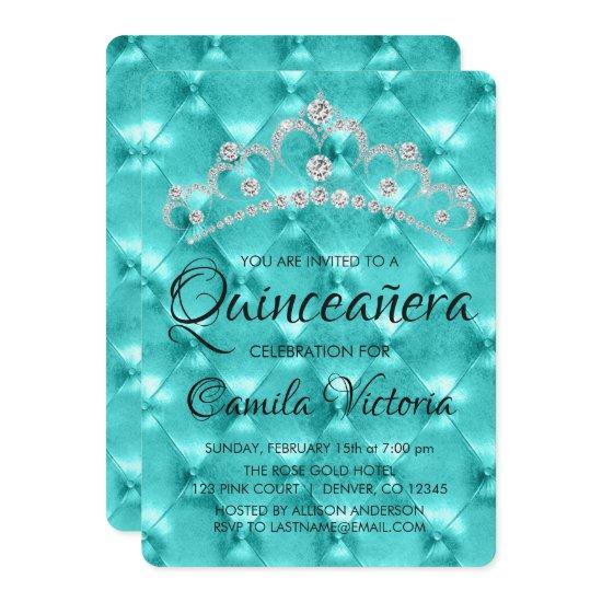 Teal Blue Quinceañera Celebration 15th Birthday
