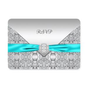Teal Blue Silver RSVP