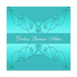 Teal Blue Sweet Fifteen Quinceanera