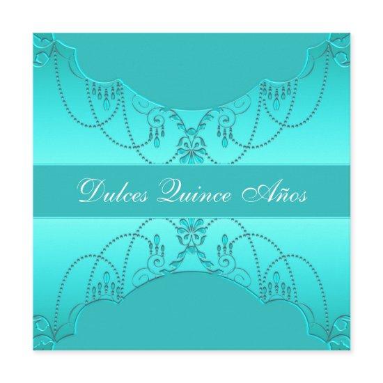 Teal Blue Sweet Fifteen Quinceanera