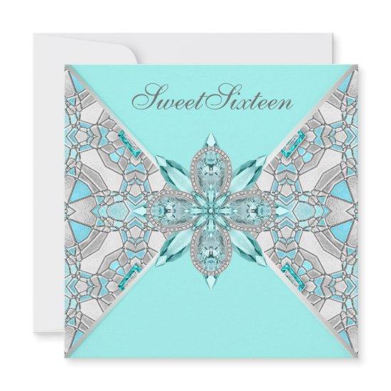Teal Blue Sweet Sixteen Birthday Party