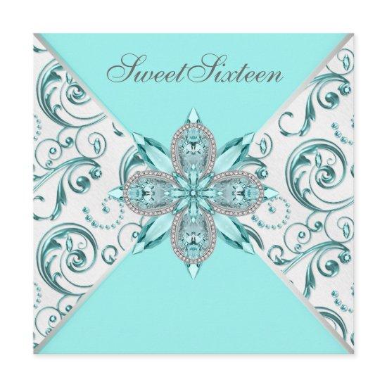 Teal Blue Sweet Sixteen Birthday Party