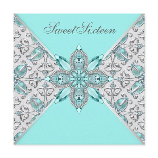 Teal Blue Sweet Sixteen Birthday Party