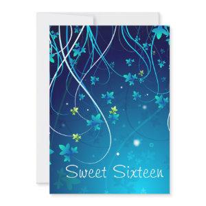 Teal Blue Swirls Sweet Sixteen Party