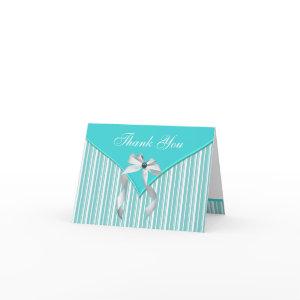 Teal Blue White Thank You