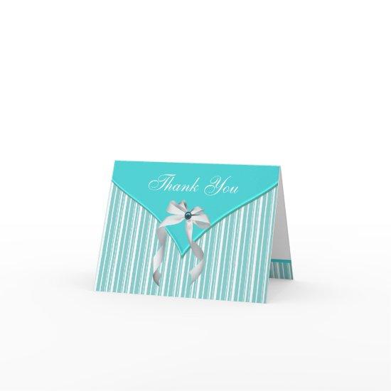 Teal Blue White Thank You