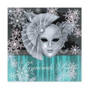 Teal Blue Winter Wonderland Masquerade Party