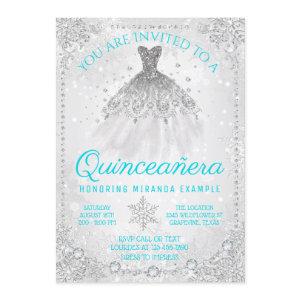 Teal Blue Winter Wonderland Quinceanera
