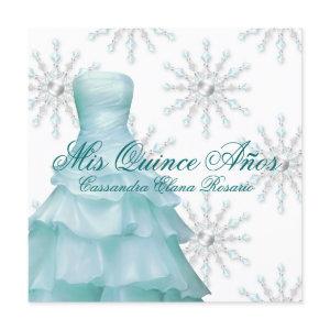 Teal Blue Winter Wonderland Quinceanera