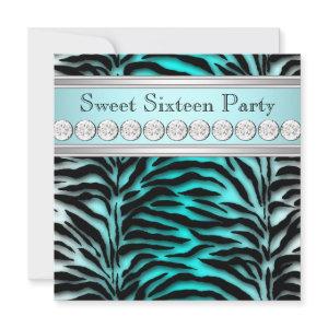 Teal Blue Zebra Birthday Party