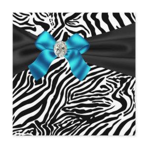 Teal Blue Zebra Party