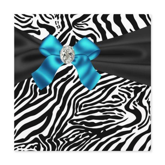 Teal Blue Zebra Party