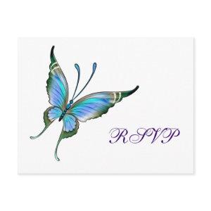 Teal Butterfly RSVP Any Color Background