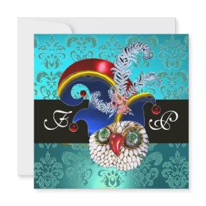 TEAL DAMASK ,JEWEL OWL ,ELF HAT,DIAMOND  FEATHERS