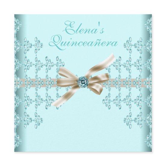 Teal Diamonds Teal Blue Quinceanera