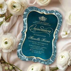 Teal Gold Quinceañera
