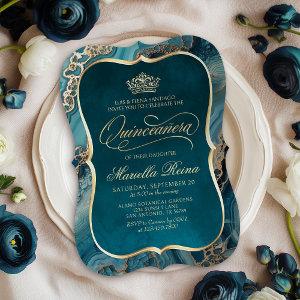 Teal Gold Quinceañera